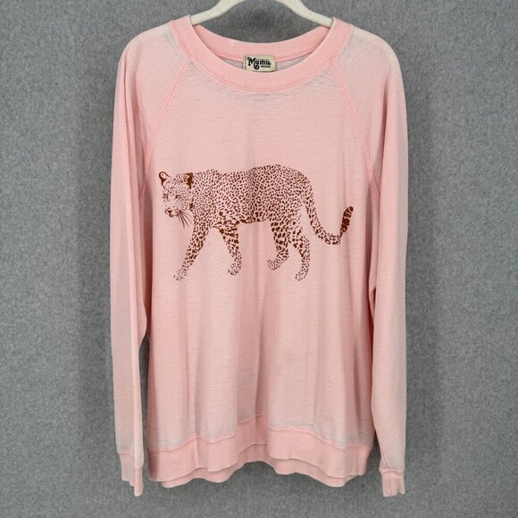 Show Me Your MuMu Tops - Show Me Your MuMu Posie Jungle Leopard Sweatshirt Pullover Size M Pink Soft Knit